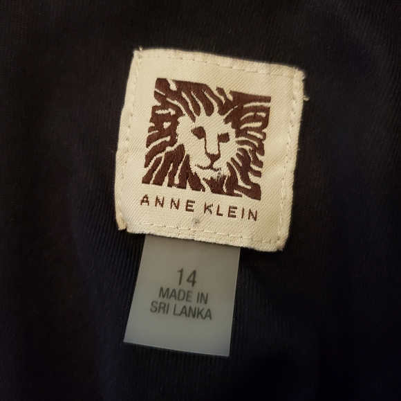 Ann Klein Navy White Floral A-Line Dress - Picture 4 of 4